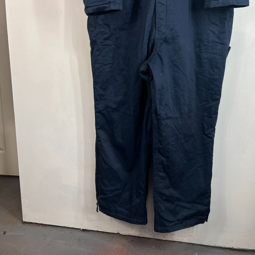 Vtg Walls Blizzard Pruf Heavy Duty Overalls Quilted Insulated in Blue 2XL Reg