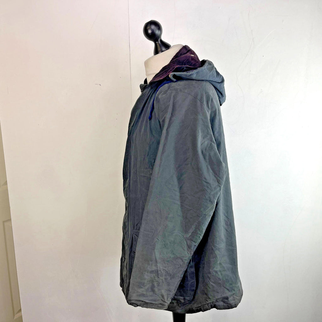 Miller & Simons Wax Jacket in Black with Removable Hood UK size S