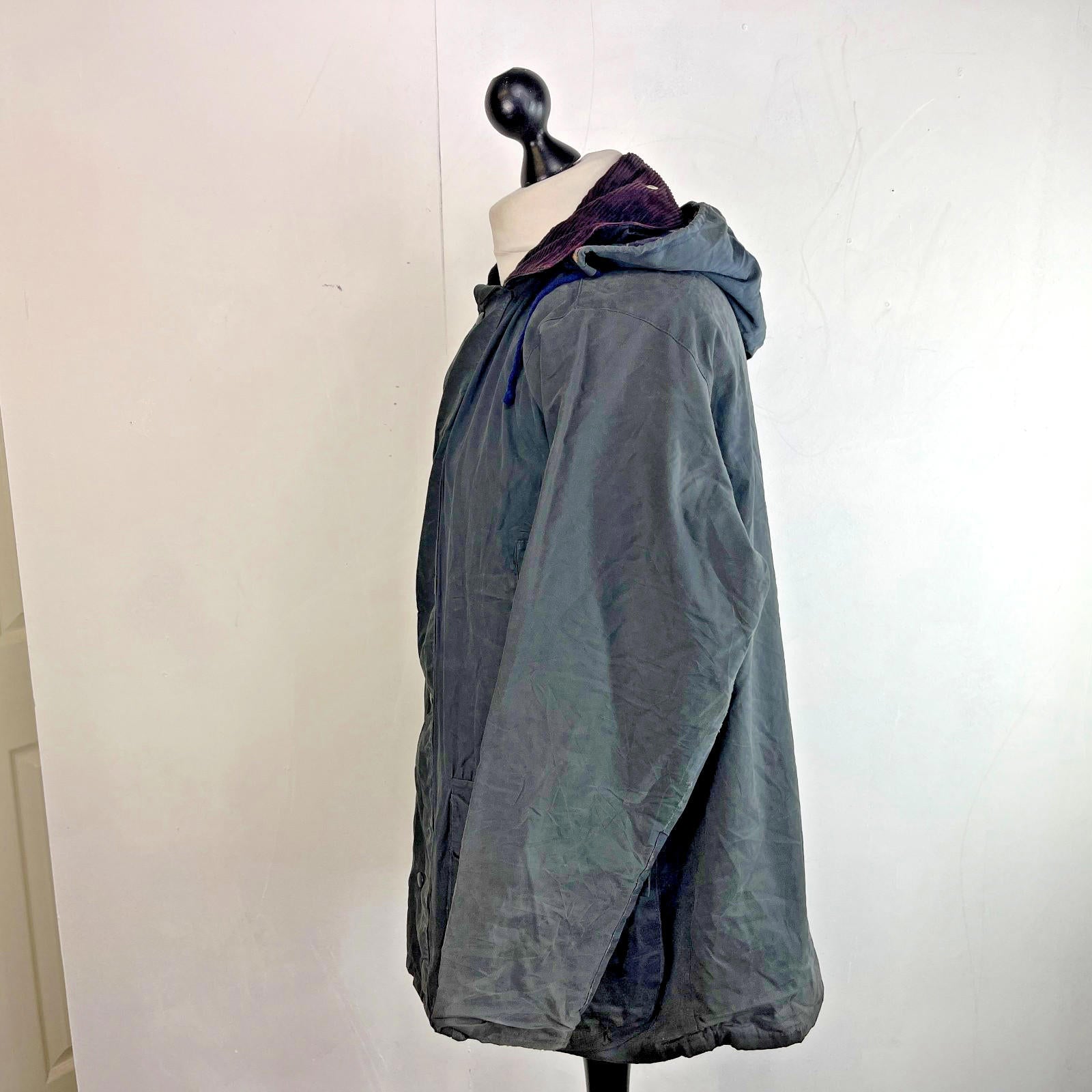 Miller & Simons Wax Jacket in Black with Removable Hood UK size S