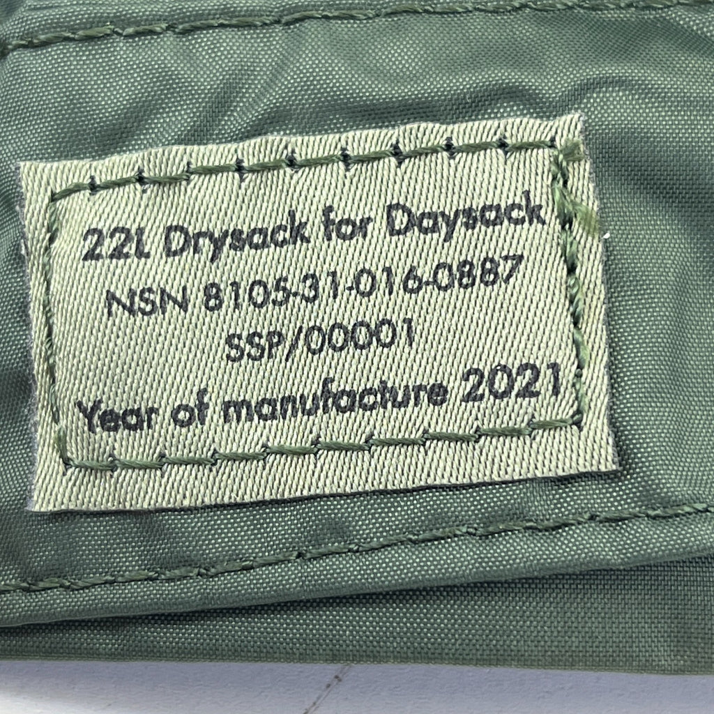 British Military Green 22L Drysack for Daysack Waterproof Liner 19" x 30"