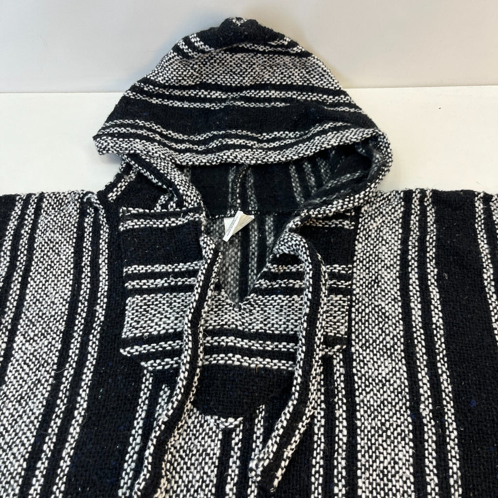 Siesta Genuine Mexican Baja Hoodie Pullover Hippie Festival Black UK size Large