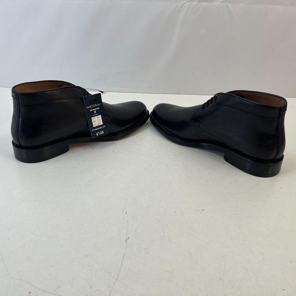 Marks & Spencer Sartorial Black Leather Smart Luxury Boots UK 8 RRP £120 New