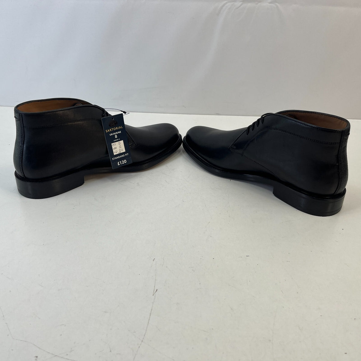 Marks & Spencer Sartorial Black Leather Smart Luxury Boots UK 8 RRP £120 New
