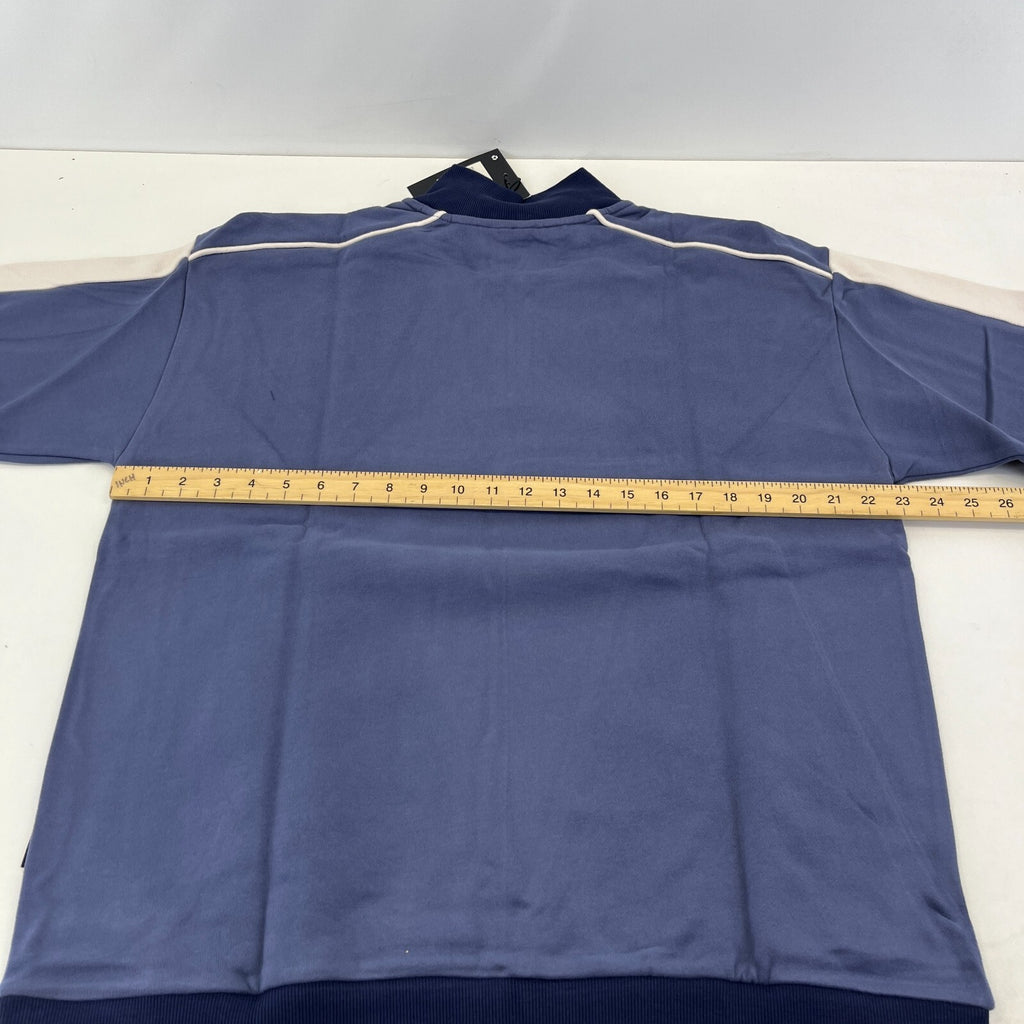 Kickers Big Spellout Blue 1/4 Zip Pullover Sweater Applique Logo size Medium