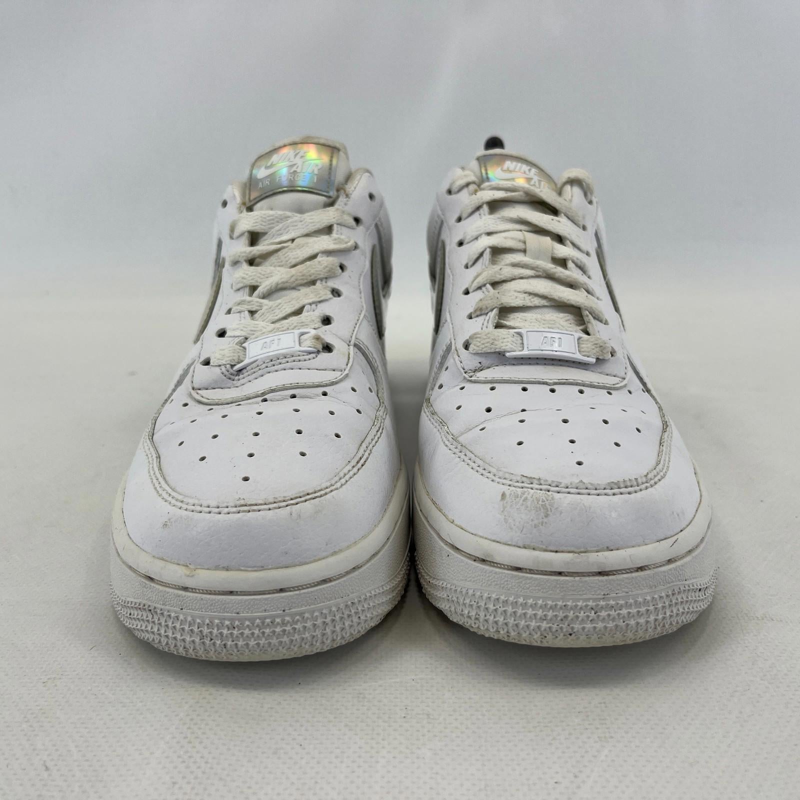 Nike Air Force 1 Trainers Women’s UK size 6 White with Holographic Swoosh AF1