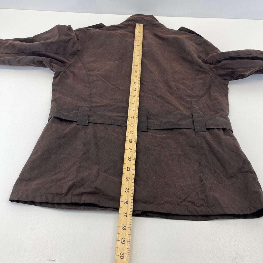 Mc Orvis Wax Jacket Womens size S Brown Waxed Coat with Belt Made in the UK