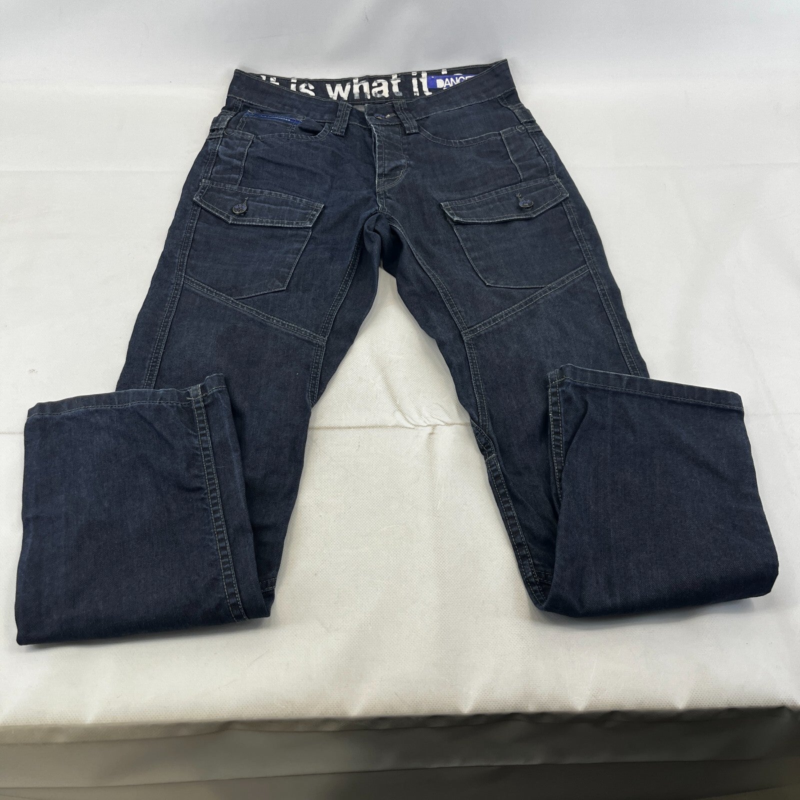 GIO GOI Blue Jeans Mens Denim Straight Leg  W32 L31