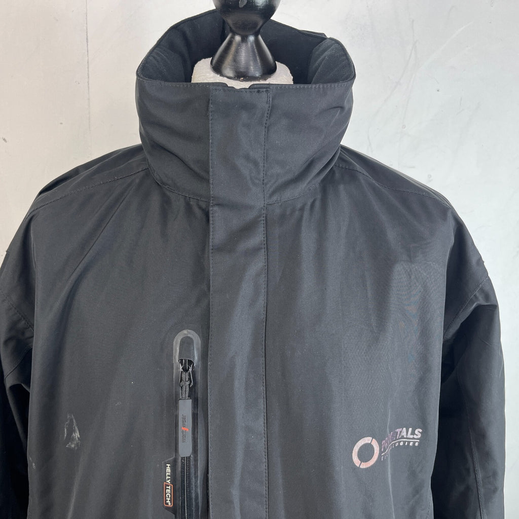 Helly Hansen Helly Tech Workwear Hooded Waterproof Jacket in Black size XL