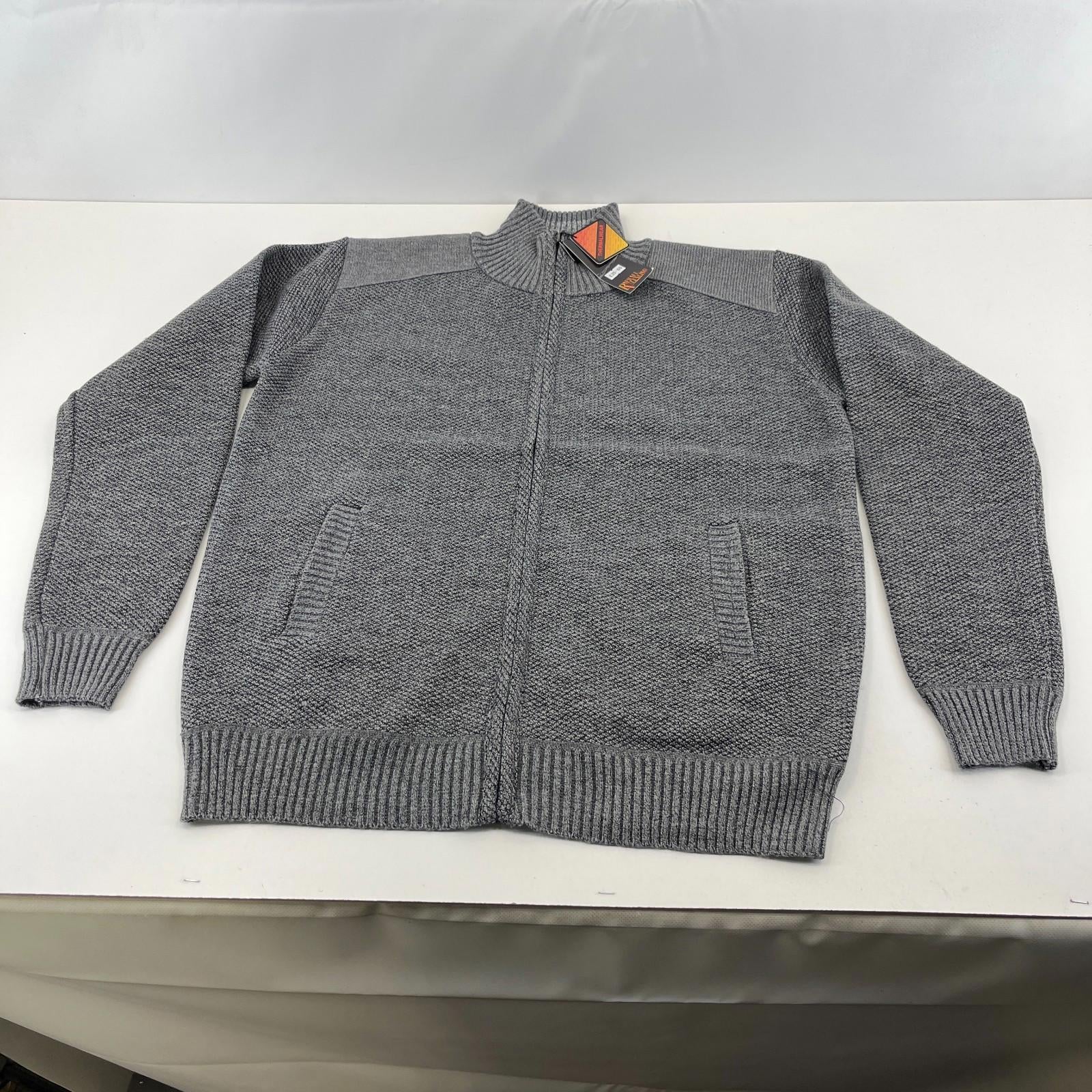 Raphael Valencino Thermal Fleece Lined Jacket Grey Long Sleeve Mens L - New