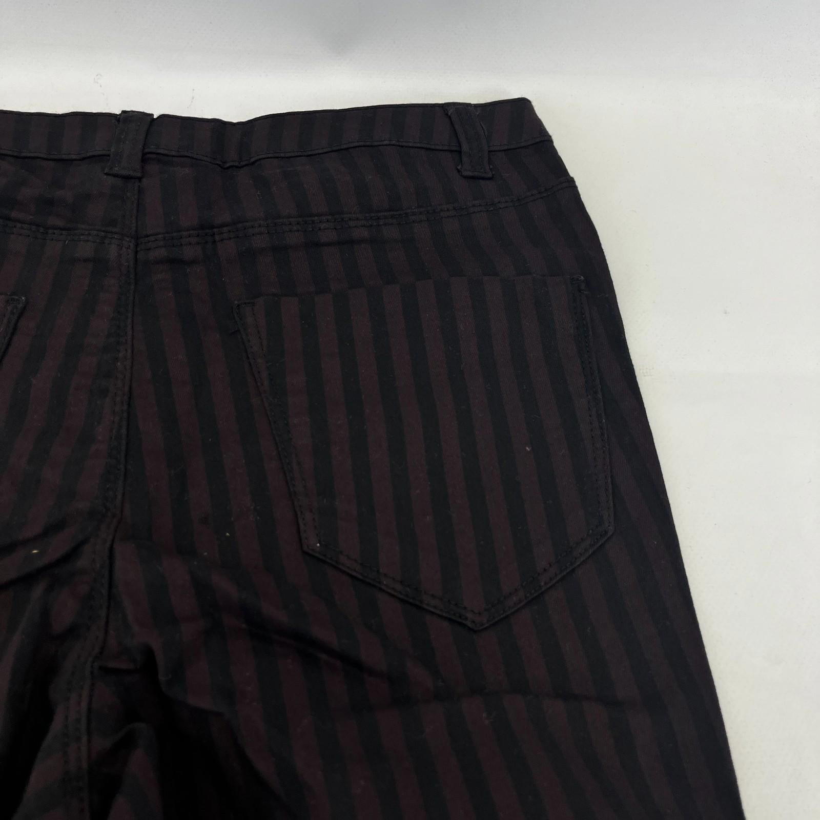 Clockhouse Womens Black/Purple Striped Jeans Cotton Blend Skinny size 38R NWOT