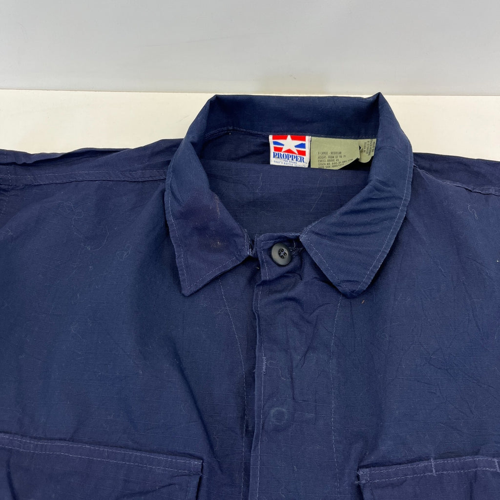 US Navy Chore Jacket Navy Blue Ripstop Workwear size XL-Regular
