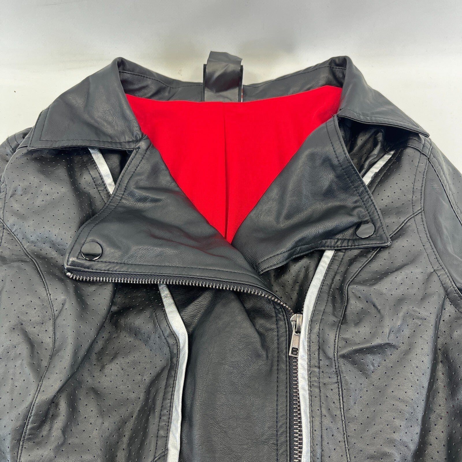 Marvel Studios Black Widow Faux Leather Jacket Coat size S Movie Film Cosplay