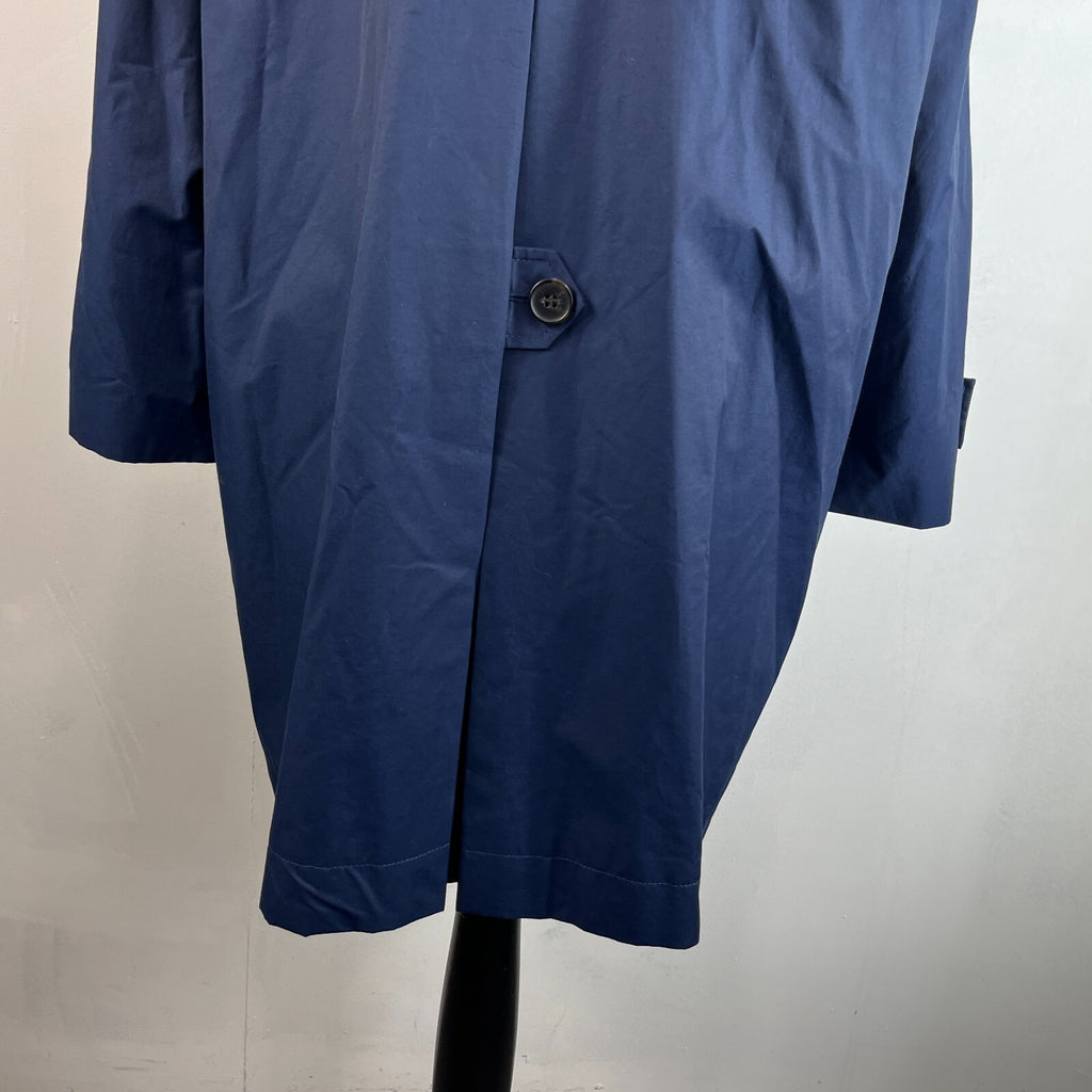 M&S Mid Length Trench Coat Navy Blue Women's UK 22 Button Front Smart Casual
