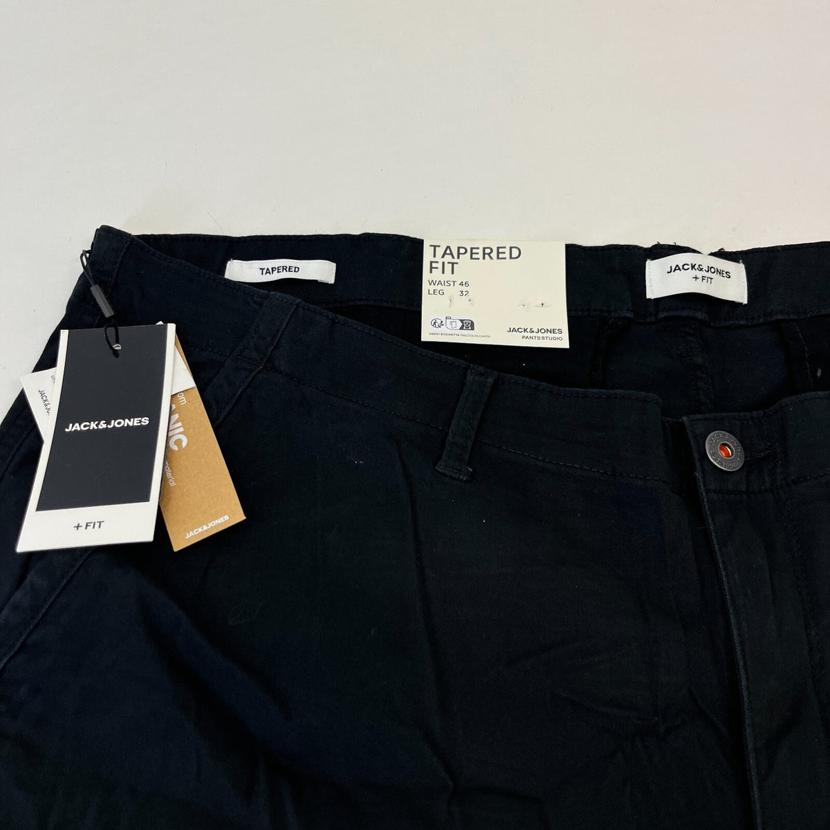 Jack & Jones Cargo Trousers Pants Men’s W46" L32" Charcoal Grey Tapered Fit New
