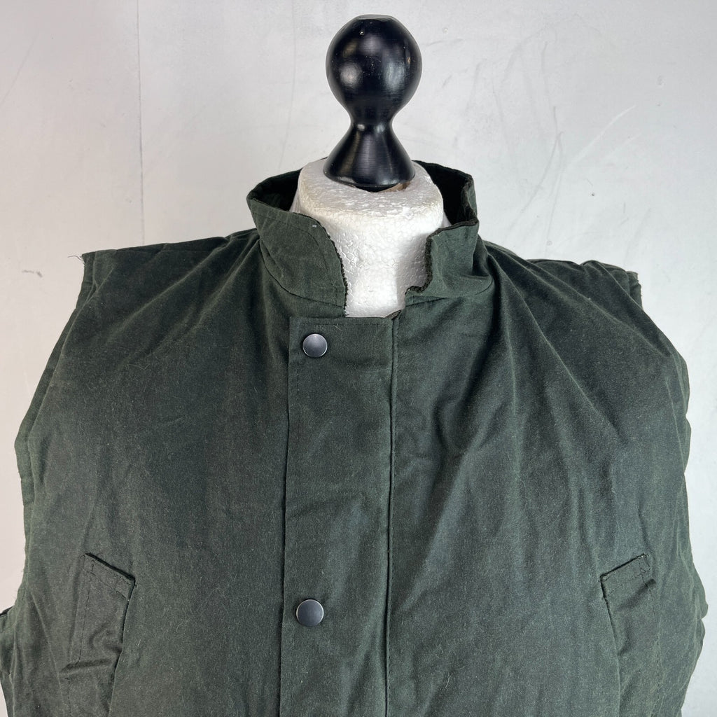 Greenbelt Waxed Gilet in Green size XL Mens Country Vest Tartan Lined Shooting