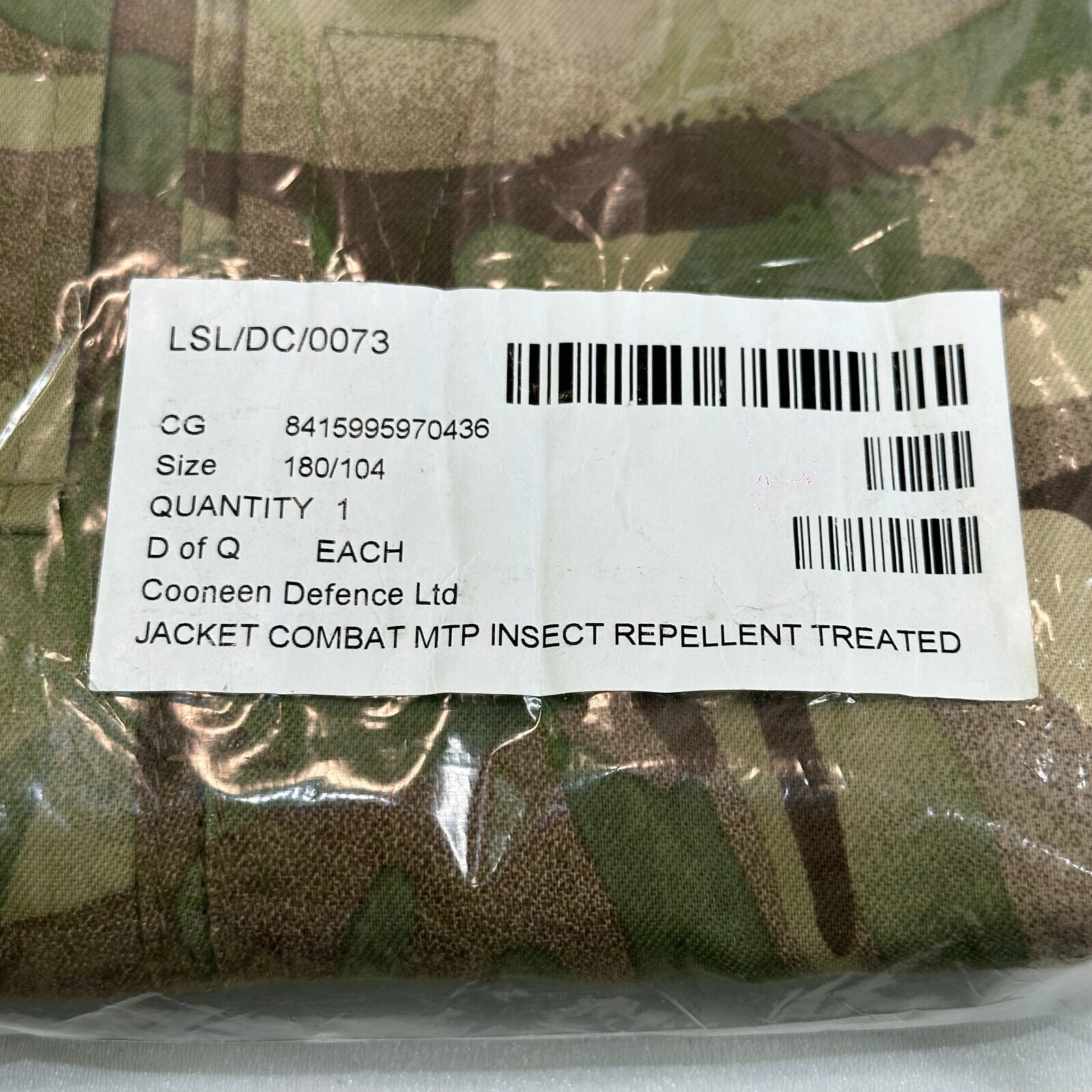 British Military MTP Camo Combat Jacket size 180/104 - PCS Military - NEW