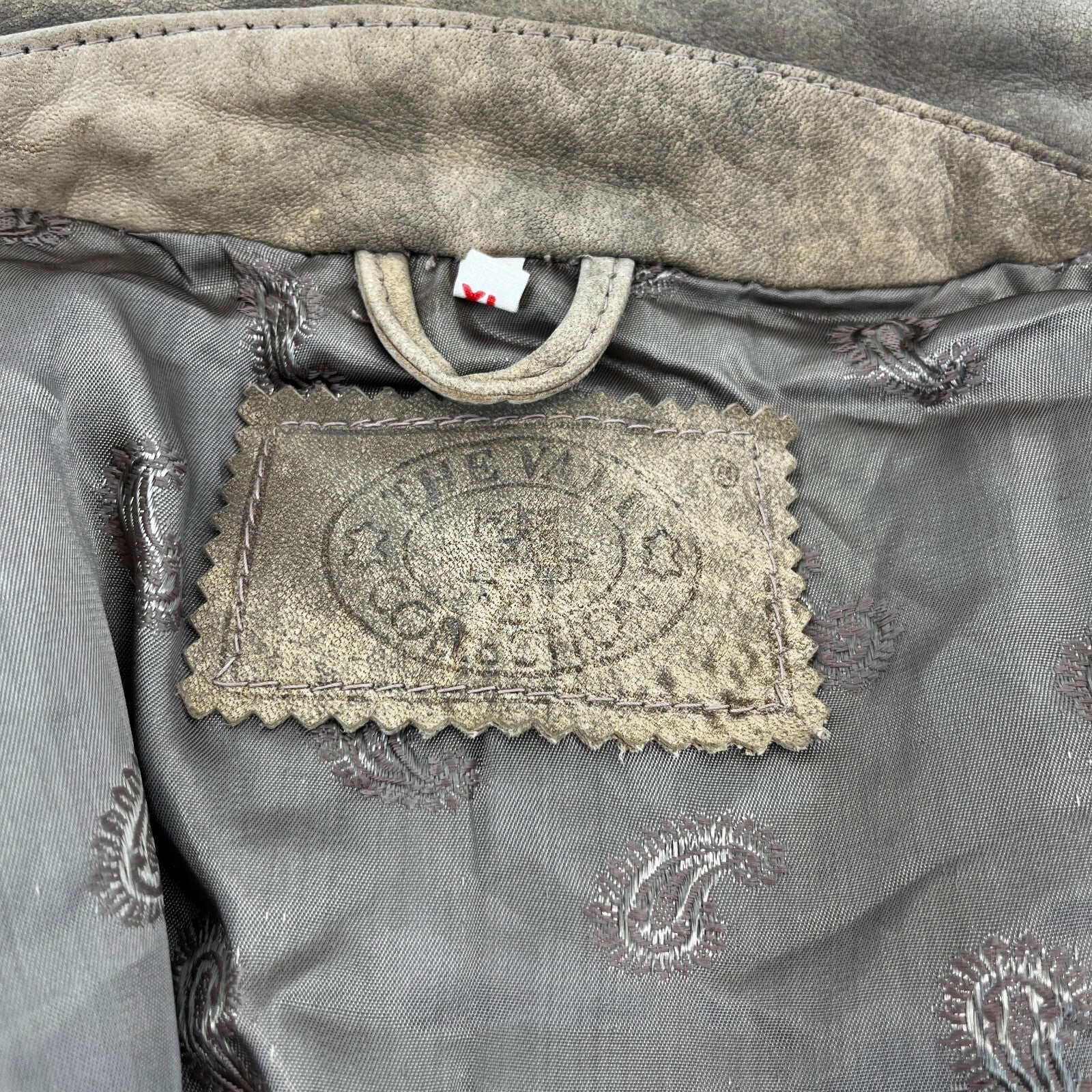 The Vali Collection Soft Leather Jacket 80s Brown Distressed Look size XL