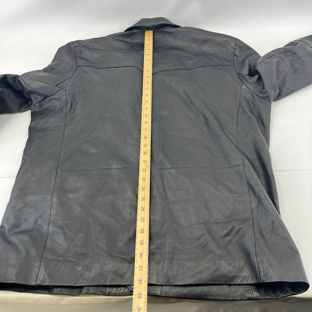 Calculus London Men's Soft Leather Jacket in Black size 2XL
