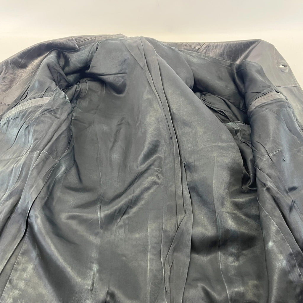 Vintage Letex Wismar Men's Black Leather Jacket size EU 56 Made in Germany