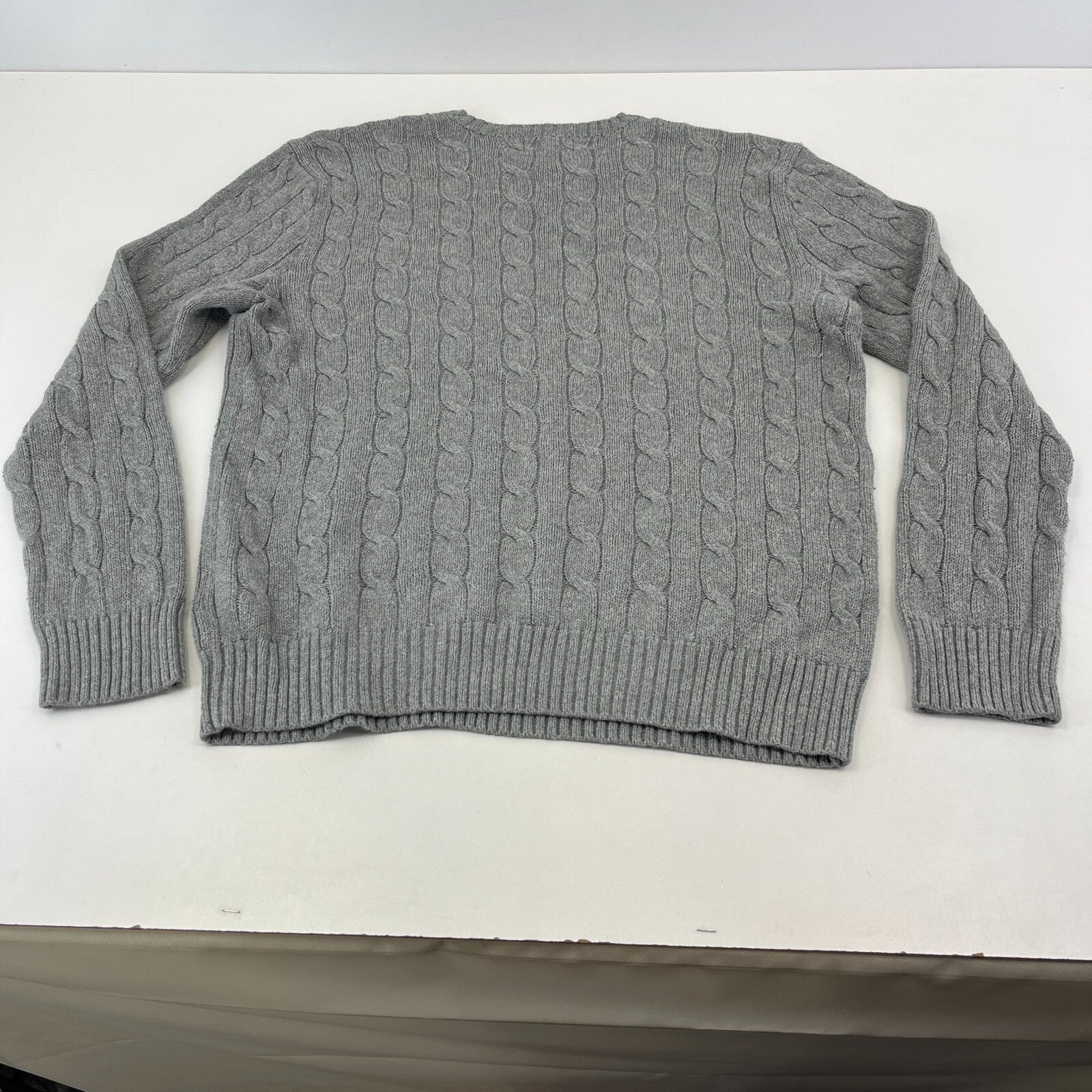 Polo Ralph Lauren 100% Cotton Jumper Men's size M in Grey Crew Neck Sweater