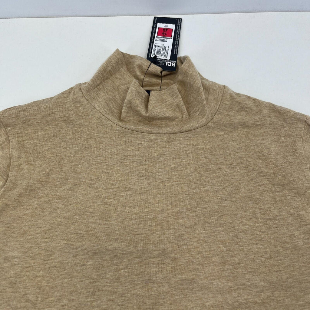 M&S Collection Women's Turtle Neck Top Khaki Beige Long Sleeve size 18