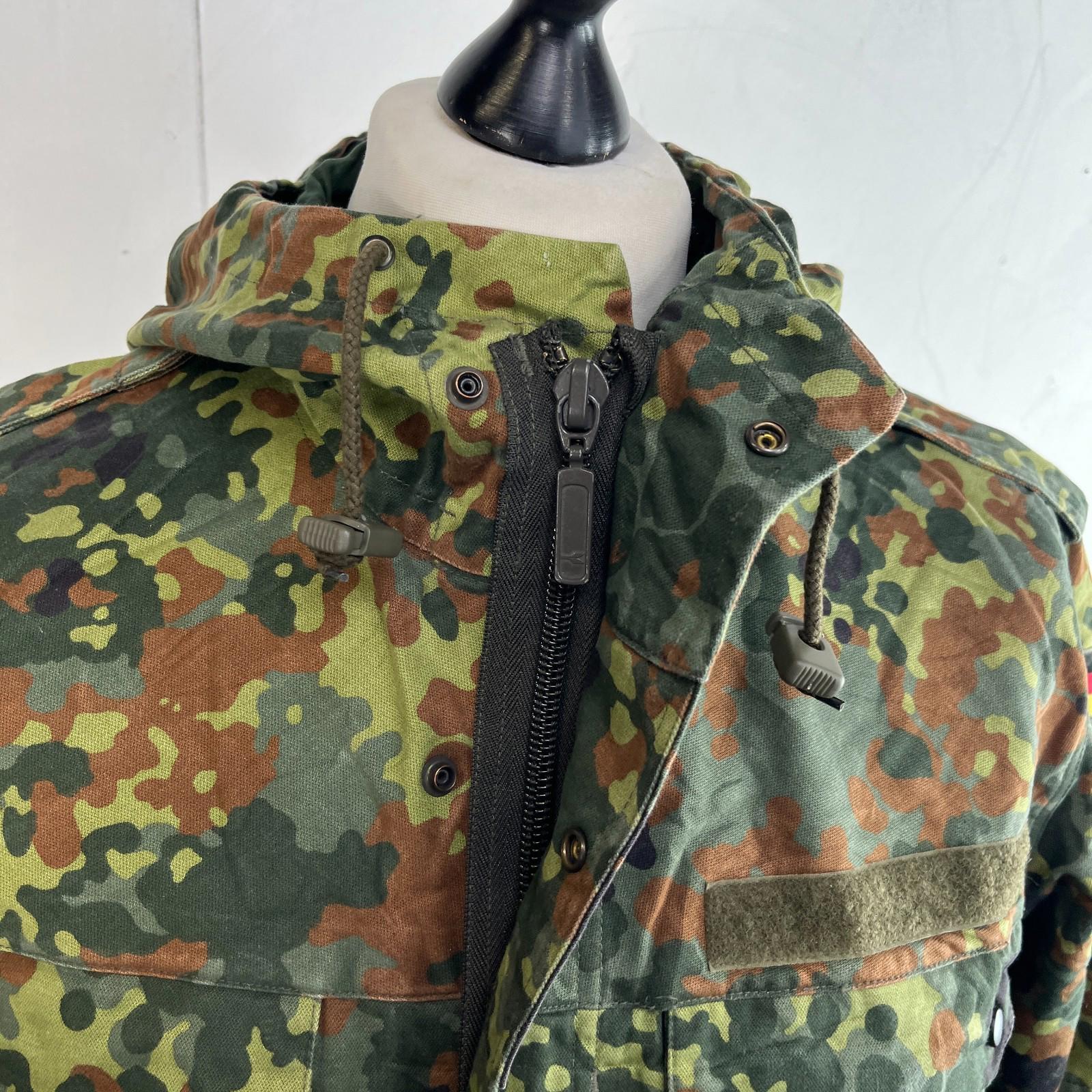 Vtg 1996 German Army Flecktarn Camouflage Parka Jacket Combat Green Gr.2
