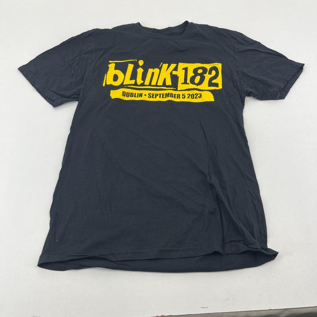Blink 182 T Shirt Dublin 2023 Tour Black & Yellow size Small Rabbit Print