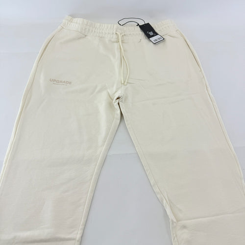 Castore Upgrade Mens Active Reverse Weave Joggers in Cream size XL New with Tags