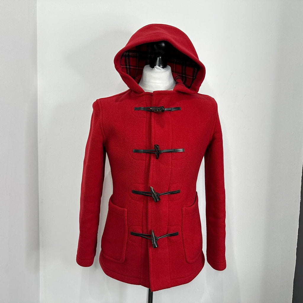 John Partridge Women's Wool Blend Duffle Coat in Red size 10 Handmade in England
