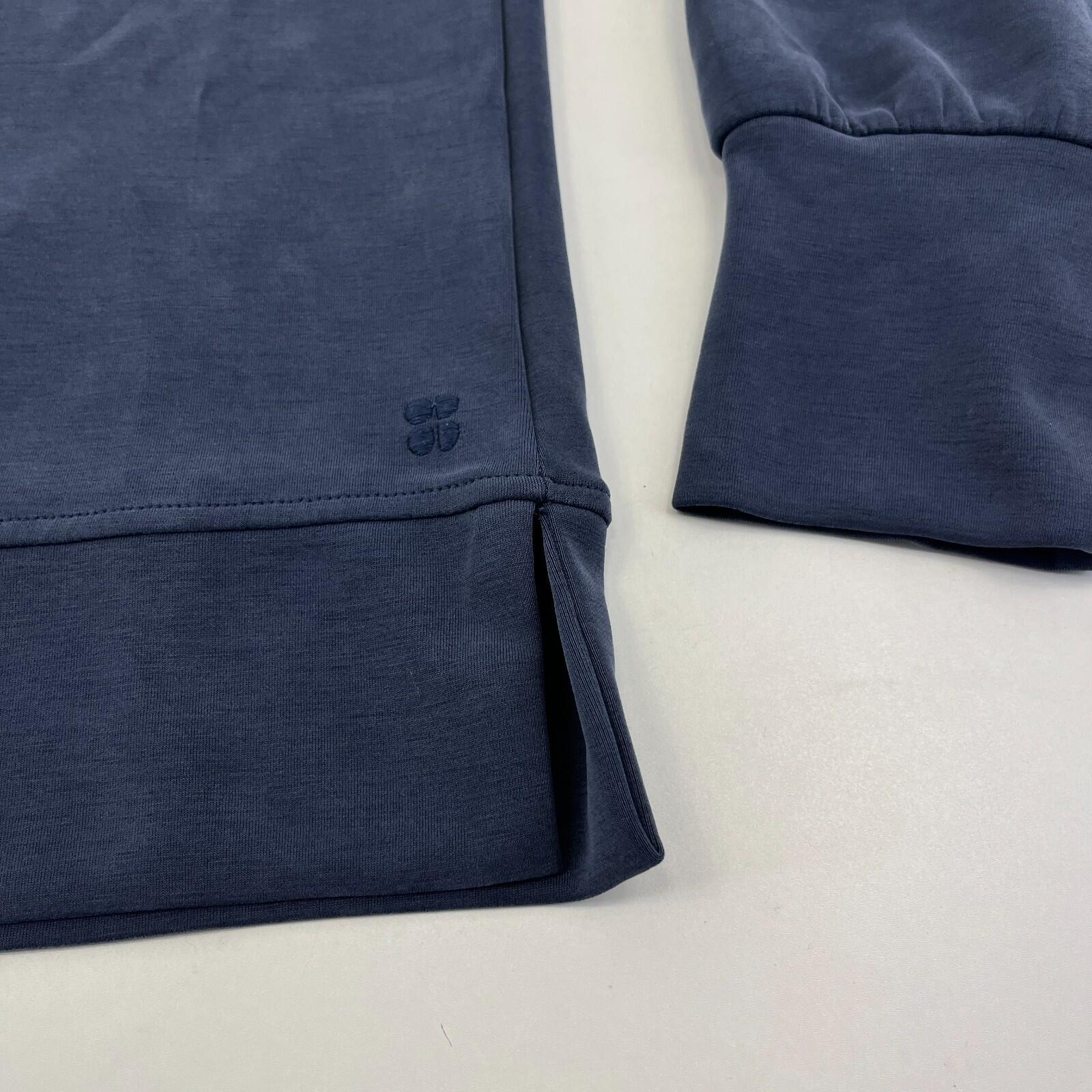 Sweaty Betty Sand Wash Half Zip Longline Sweatshirt Navy Blue size M/12