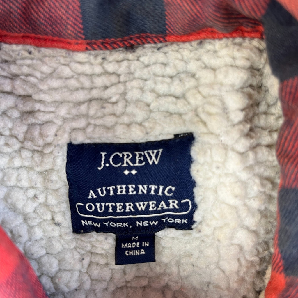 J Crew Men's Insulated Sherpa Lined Shacket Jacket Red Lumberjack Shirt size M