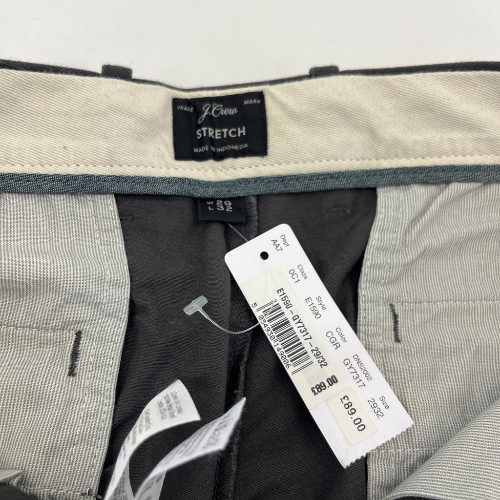 J Crew 770 Straight Fit Stretch Chino Trousers in Grey W29" L32" New with Tags
