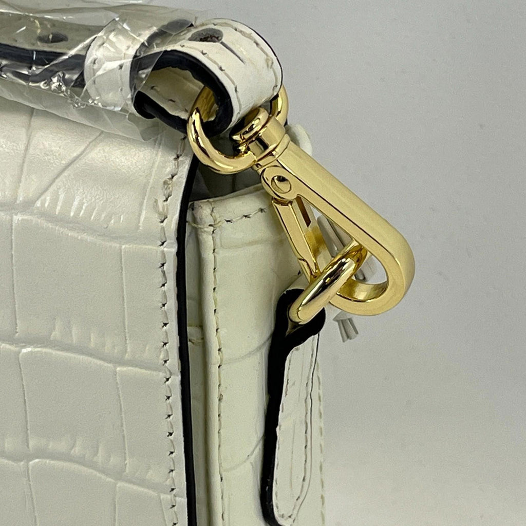 Genuine Radley Hanson Mews Handbag in White Faux Croc Small Flapover Crossbody