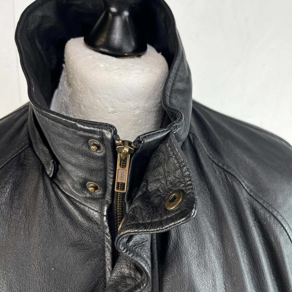 Paragon Mens Mid Length Leather Jacket Coat size XL in Black