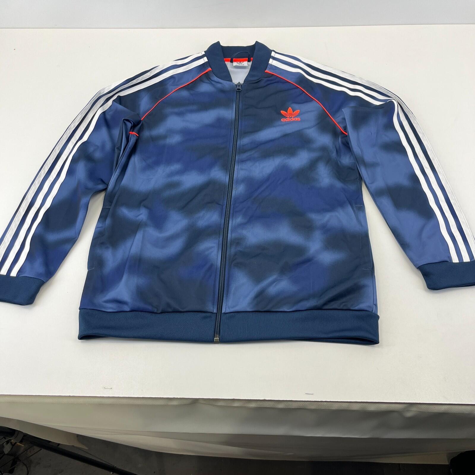 Adidas Originals Primegreen Jacket Blue Camo Full Zip Track Top size 15-16yrs