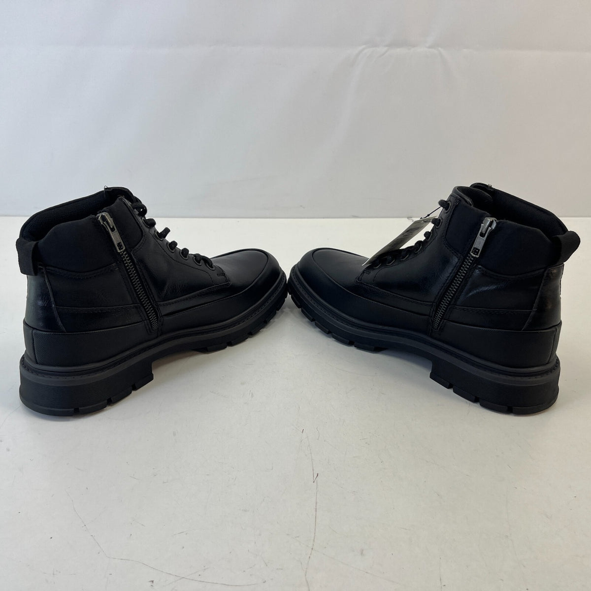 M&S Men's Faux Leather Ankle Boots in Black size UK 7 - EU 40.5