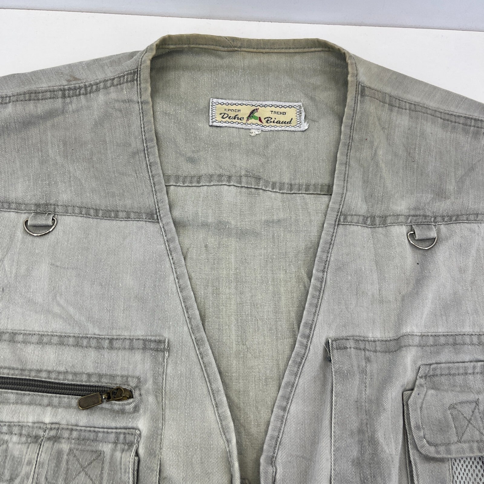 Duke Biaud Men's Grey Denim Waistcoat Hunting Fishing Multi Pocket Gilet size XL
