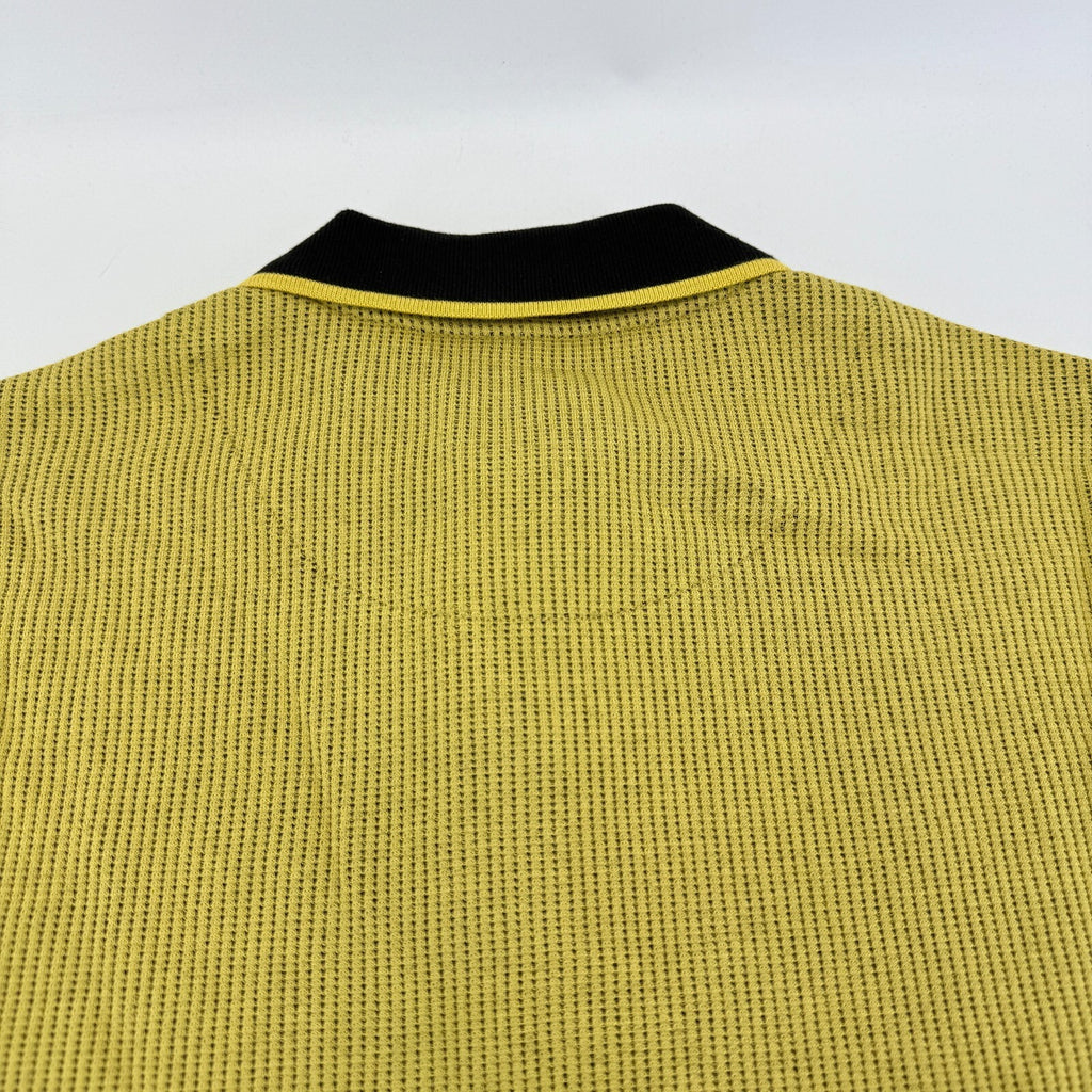 Ska & Soul Men's Waffle Knit Polo in Mustard Yellow size M - New - Model SS/2533