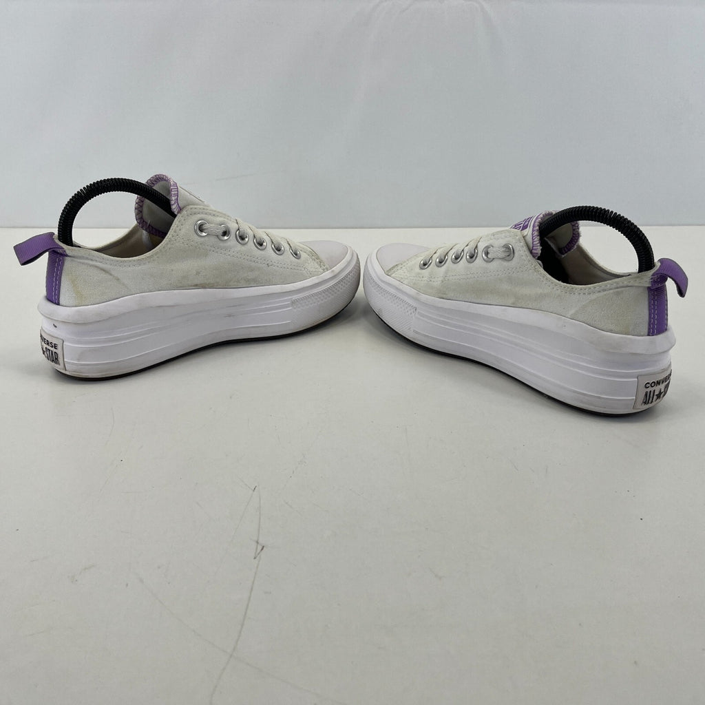Converse All Star Platform Womens Trainers White & Purple size UK 5 EU 38