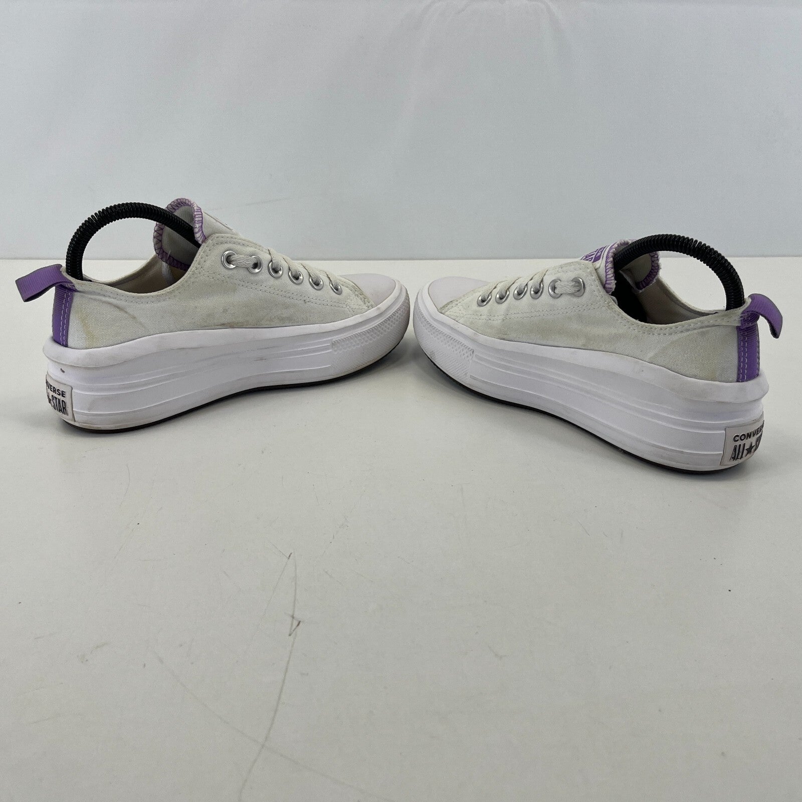 Converse All Star Platform Womens Trainers White & Purple size UK 5 EU 38
