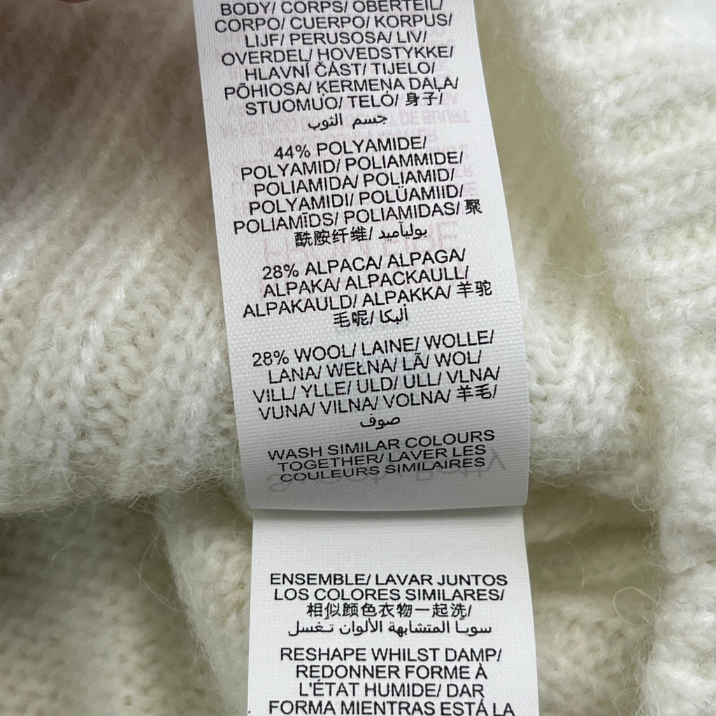 Sweaty Betty Alpine Wool Crew Neck Jumper Sweater in Lily White size S Alpaca