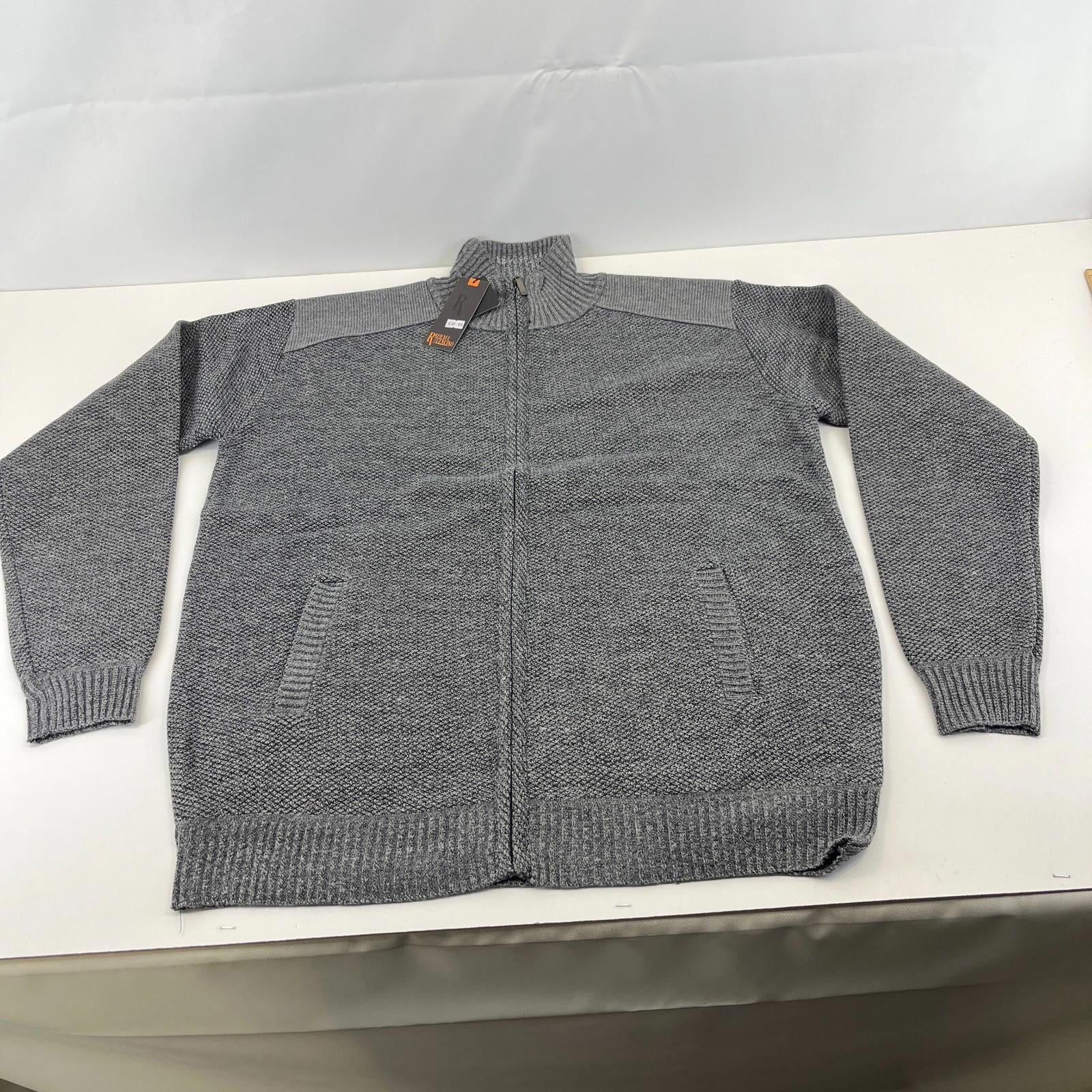 Raphael Valencino Thermal Fleece Lined Jacket Grey Long Sleeve Mens 2XL - New