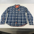 SuperDry Men's Lined Check Work Chore Shirt in Blue size XL