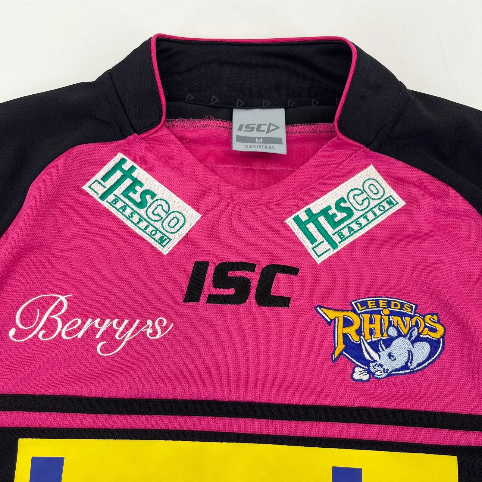 Leeds Rhinos Rugby League Shirt 2013 Away Pink Size Large Jersey ISC size M