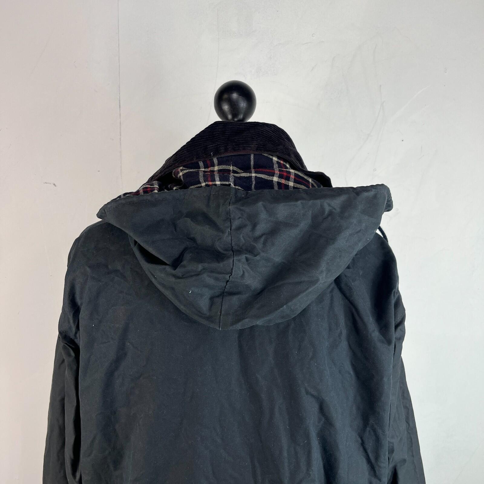 Miller & Simons Wax Jacket in Black with Removable Hood UK size S