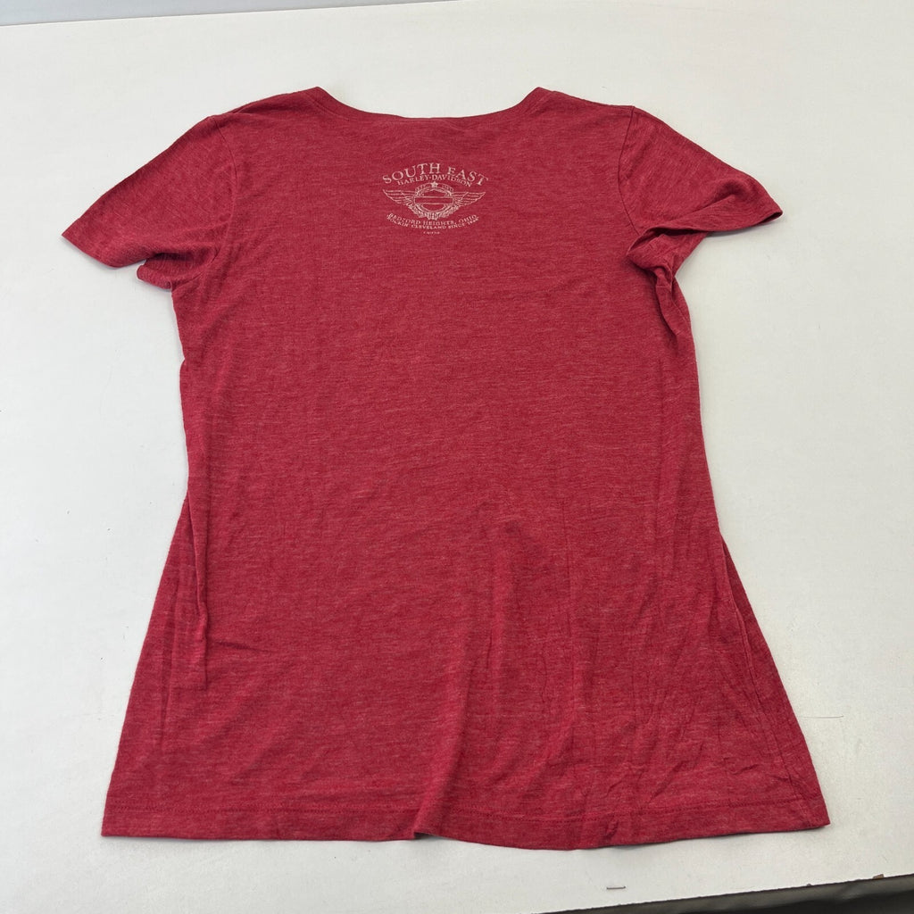 Harley Davidson Vintage Women's T-Shirt 1990’s Red with Spellout size Large