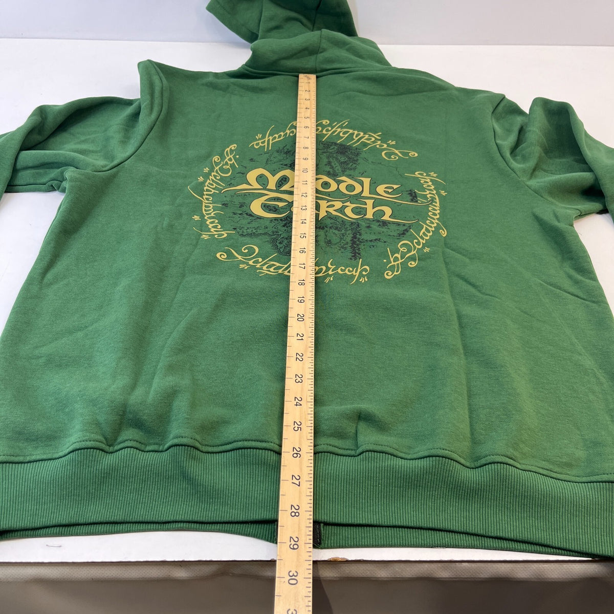 Official Lord Of The Rings Middle Earth Adults Full Zip Hoodie in Green size XL