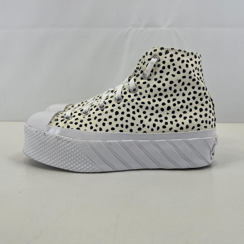 Converse Chuck Taylor All Star Platform Trainers Cheetah Print & White UK size 8