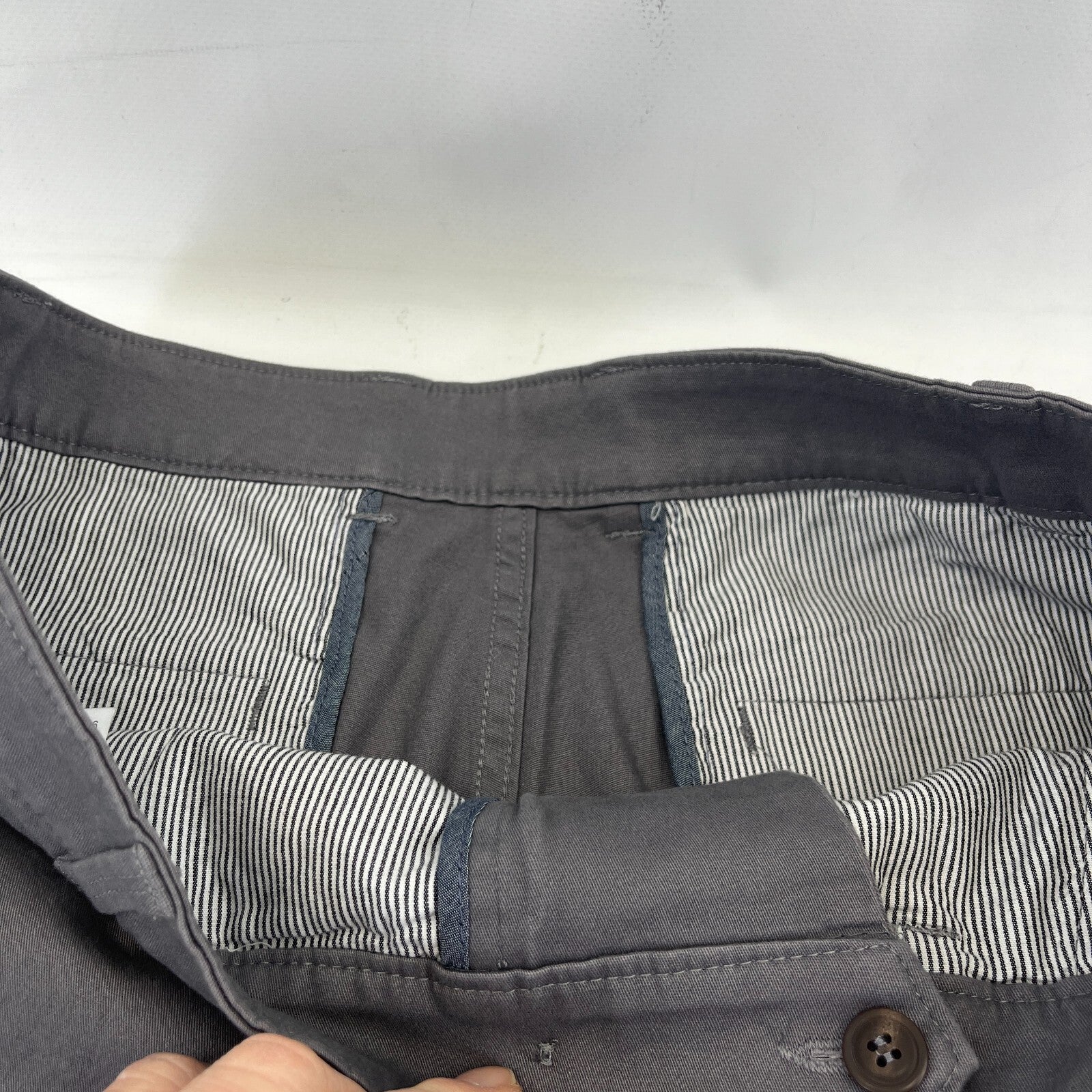 Brook Taverner Denver Chino Trousers in Grey Size 34L Cotton Stretch BNWT