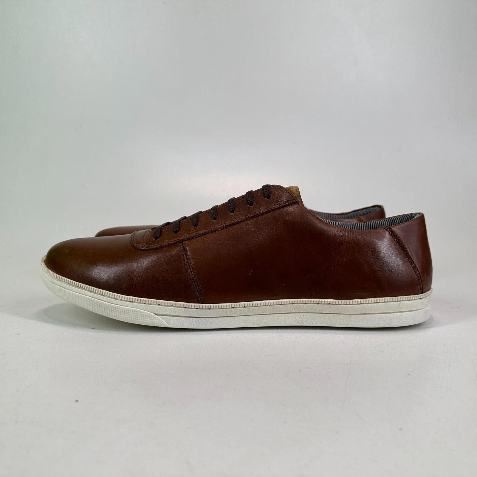 IKON Alton Tan Leather Casual Shoes with White Sole UK size 6 - NEW in Box